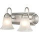 Compana 2 Light 14 inch Satin Nickel Bathroom Vanity Light Wall Light